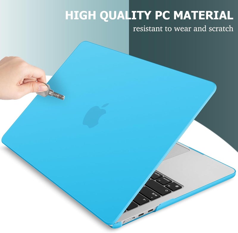 May Chen غطاء لجهاز MacBook Air 13.6 بوصة 2025 2024 2023 2022 إصدار A3240 M4 A3113 M3 A2681، غطاء صلب بلاستيكي لجهاز MacBook Air 13.6" مع شاشة Retina يناسب Touch ID، أزرق غير لامع - Image 4
